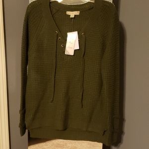 It's Our Time DARK olive Sweater longsleeve hi-low